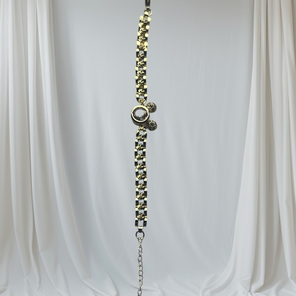 Gold and Black Chain Belt